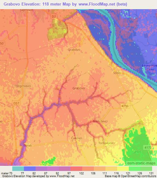 Grabovo,Croatia Elevation Map