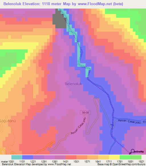 Belenoluk,Turkey Elevation Map