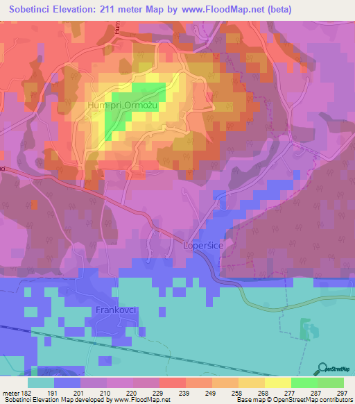 Sobetinci,Slovenia Elevation Map