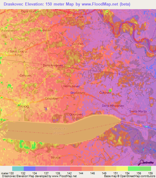 Draskovec,Croatia Elevation Map