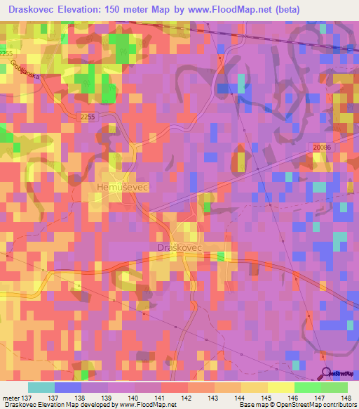 Draskovec,Croatia Elevation Map