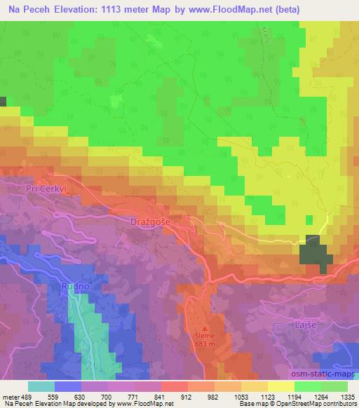 Na Peceh,Slovenia Elevation Map