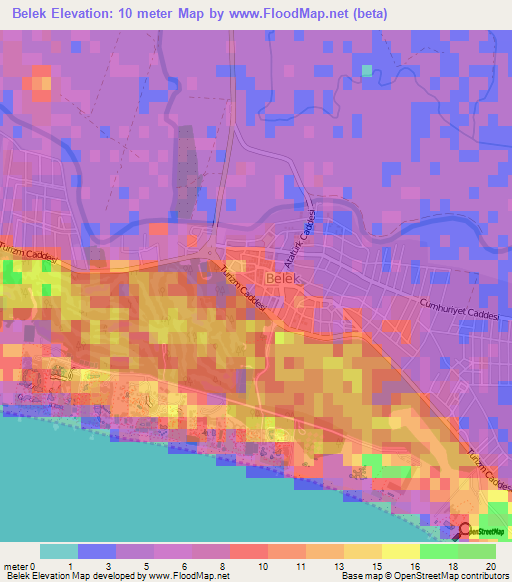 Belek,Turkey Elevation Map