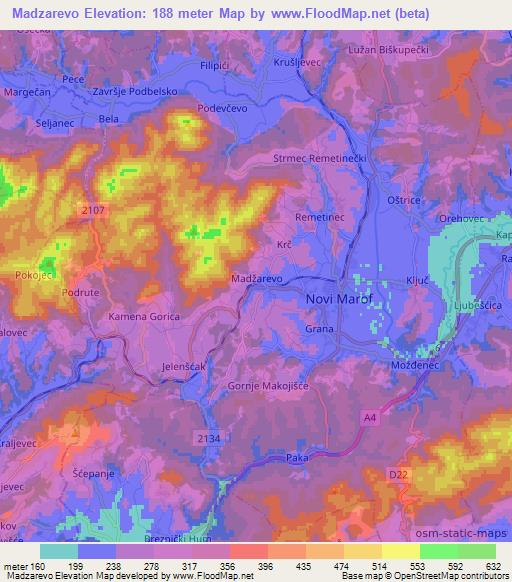 Madzarevo,Croatia Elevation Map