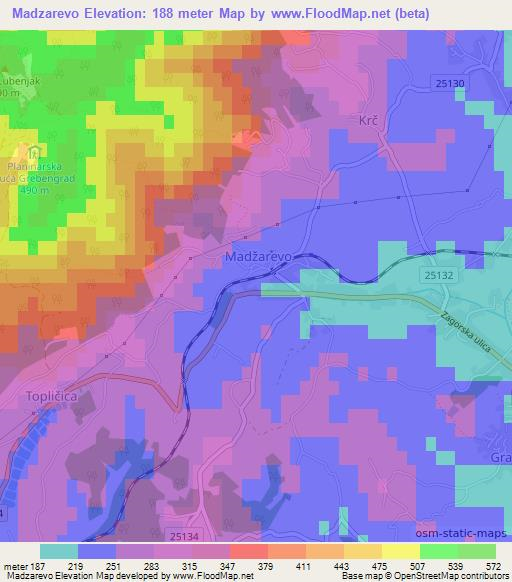 Madzarevo,Croatia Elevation Map
