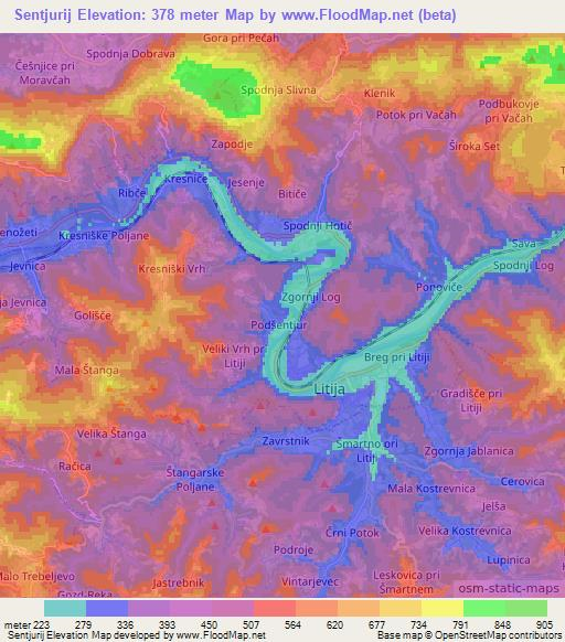 Sentjurij,Slovenia Elevation Map