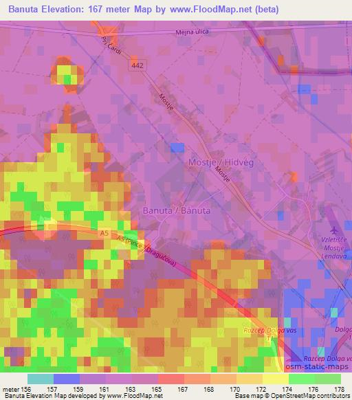 Banuta,Slovenia Elevation Map