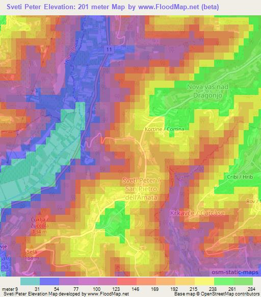 Sveti Peter,Slovenia Elevation Map