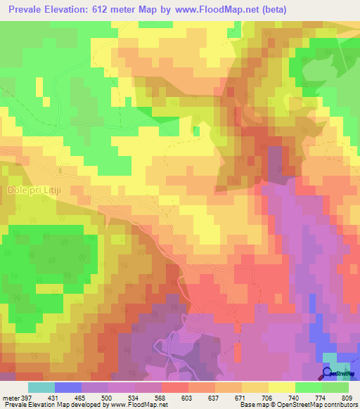 Prevale,Slovenia Elevation Map