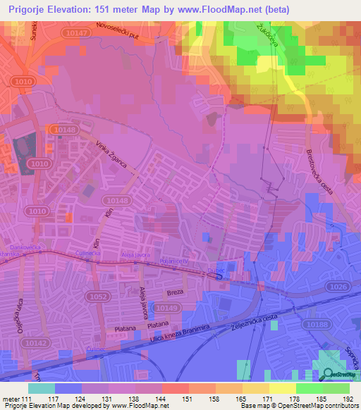 Prigorje,Croatia Elevation Map