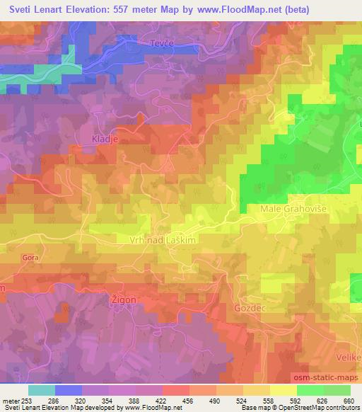 Sveti Lenart,Slovenia Elevation Map