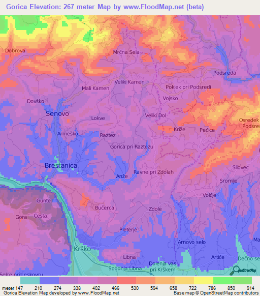 Gorica,Slovenia Elevation Map