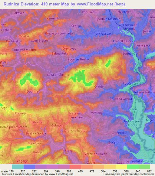 Rudnica,Slovenia Elevation Map