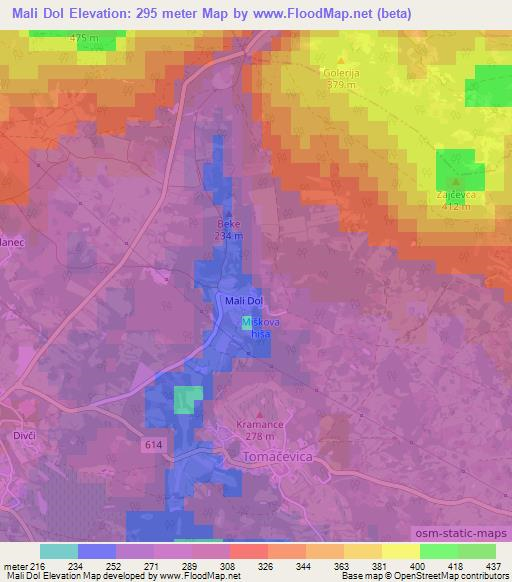 Mali Dol,Slovenia Elevation Map