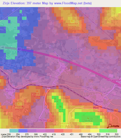 Zirje,Slovenia Elevation Map