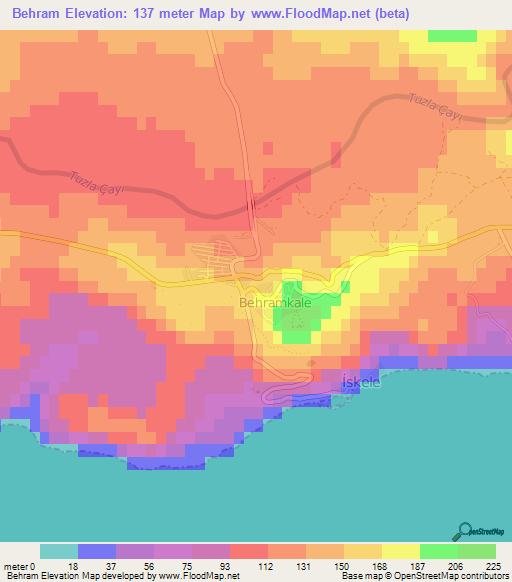 Behram,Turkey Elevation Map