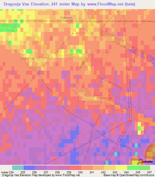 Dragonja Vas,Slovenia Elevation Map