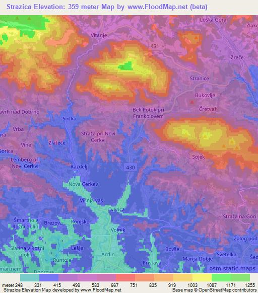 Strazica,Slovenia Elevation Map