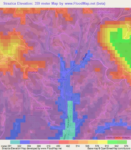 Strazica,Slovenia Elevation Map