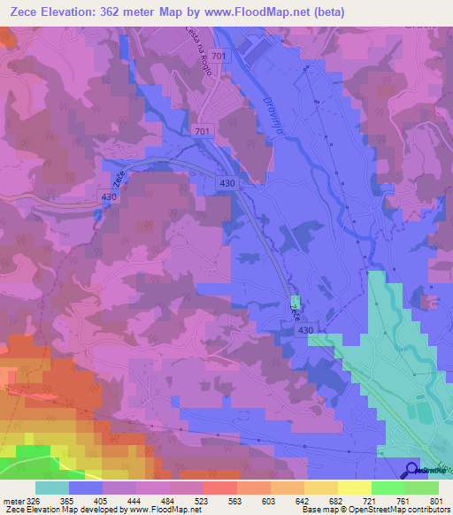 Zece,Slovenia Elevation Map