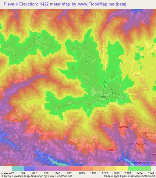 Plevnik,Slovenia Elevation Map