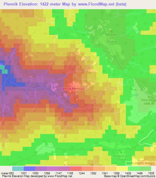 Plevnik,Slovenia Elevation Map