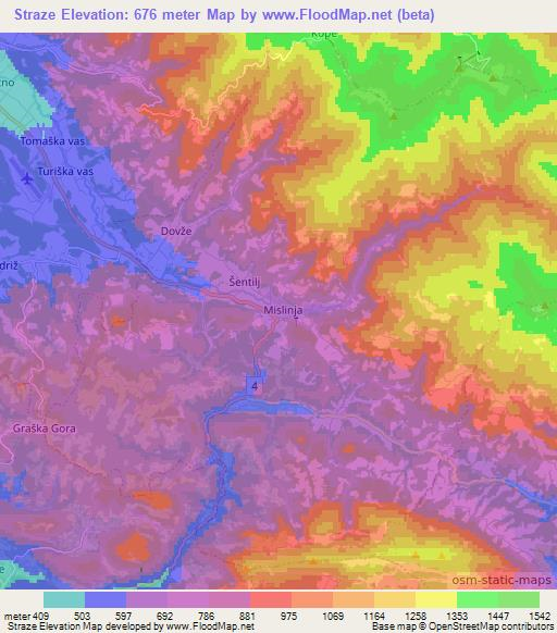 Straze,Slovenia Elevation Map