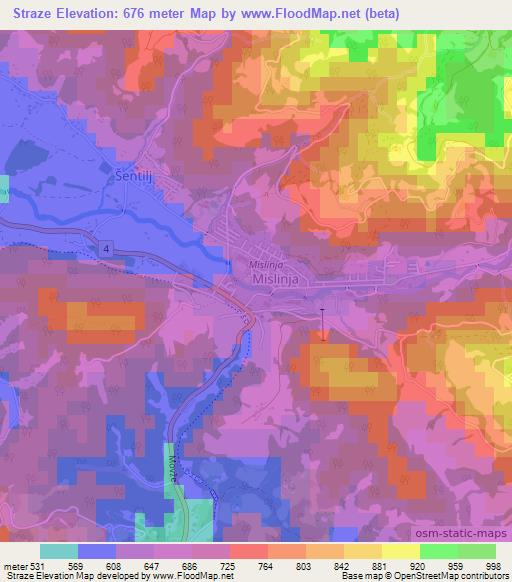 Straze,Slovenia Elevation Map