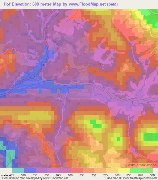 Hof,Slovenia Elevation Map