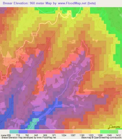 Bresar,Slovenia Elevation Map