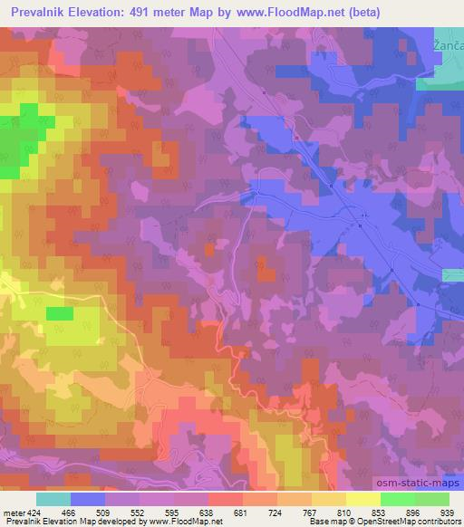 Prevalnik,Slovenia Elevation Map