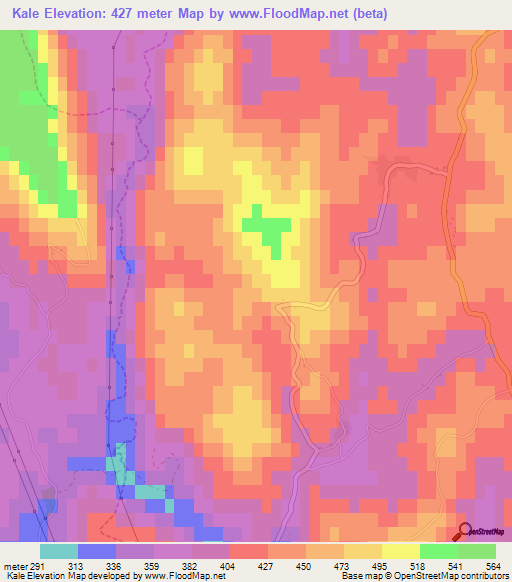 Kale,Slovenia Elevation Map