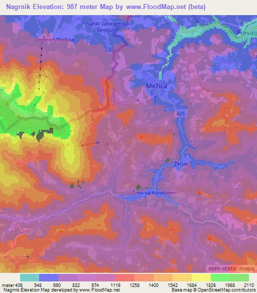 Nagrnik,Slovenia Elevation Map