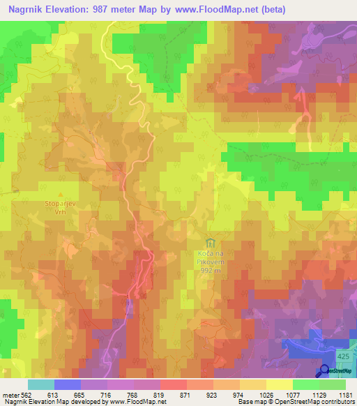 Nagrnik,Slovenia Elevation Map