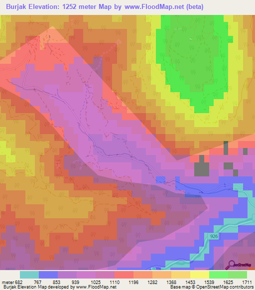 Burjak,Slovenia Elevation Map