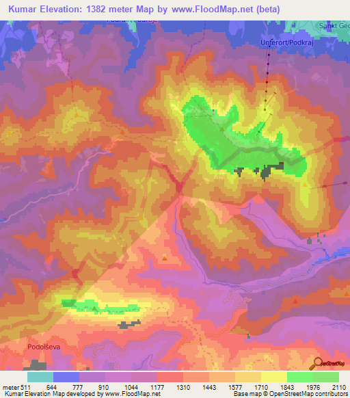 Kumar,Slovenia Elevation Map