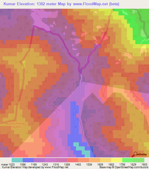 Kumar,Slovenia Elevation Map