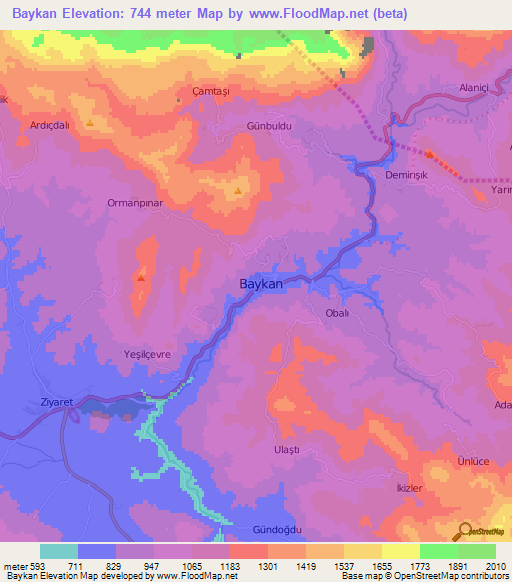 Baykan,Turkey Elevation Map