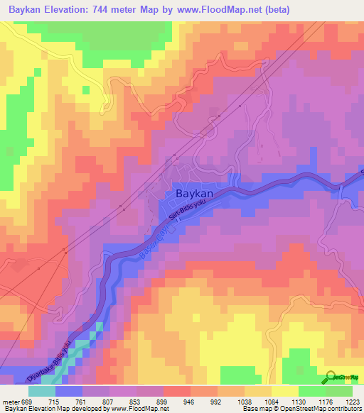 Baykan,Turkey Elevation Map