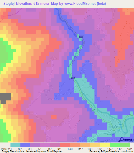 Stoglej,Slovenia Elevation Map