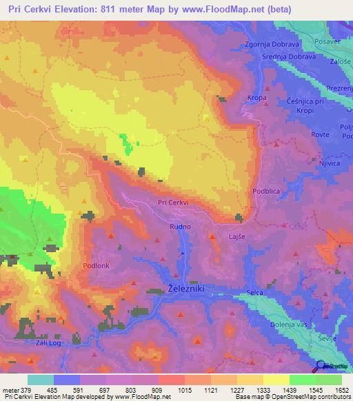 Pri Cerkvi,Slovenia Elevation Map