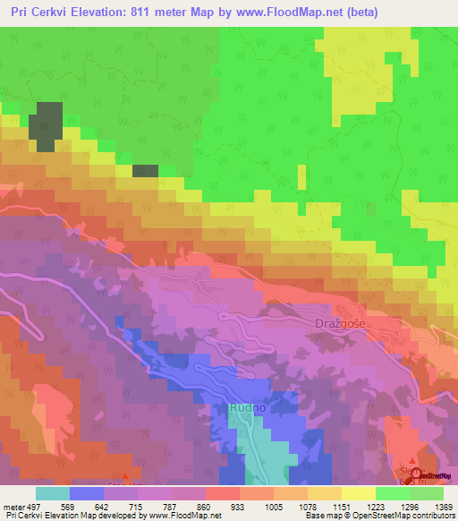 Pri Cerkvi,Slovenia Elevation Map