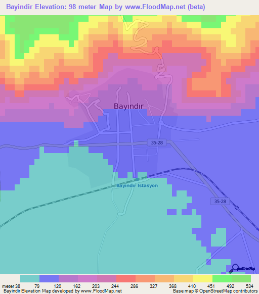 Bayindir,Turkey Elevation Map