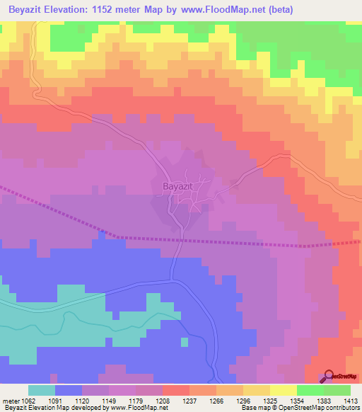 Beyazit,Turkey Elevation Map