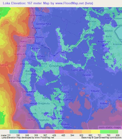 Loka,Slovenia Elevation Map