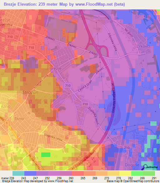 Brezje,Slovenia Elevation Map