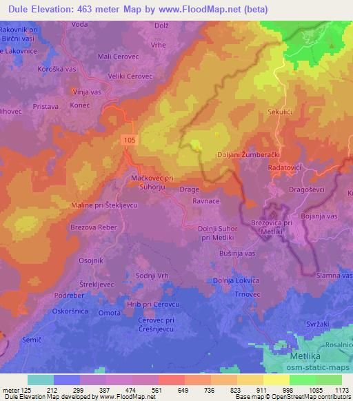 Dule,Slovenia Elevation Map