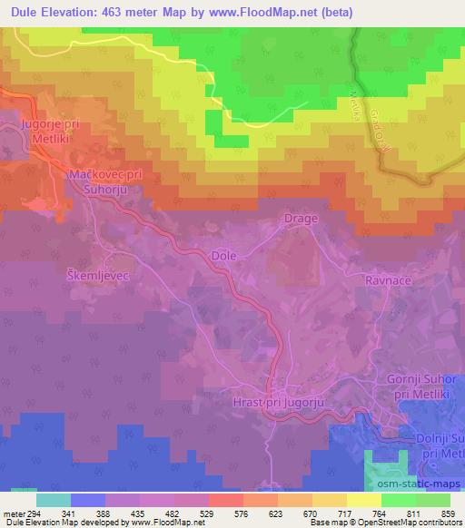 Dule,Slovenia Elevation Map