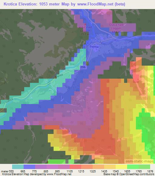 Krotica,Slovenia Elevation Map