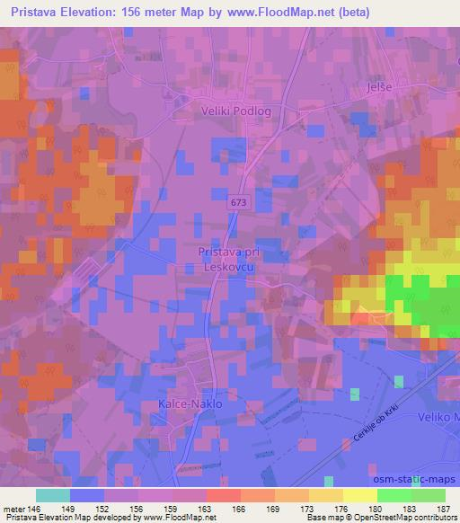 Pristava,Slovenia Elevation Map